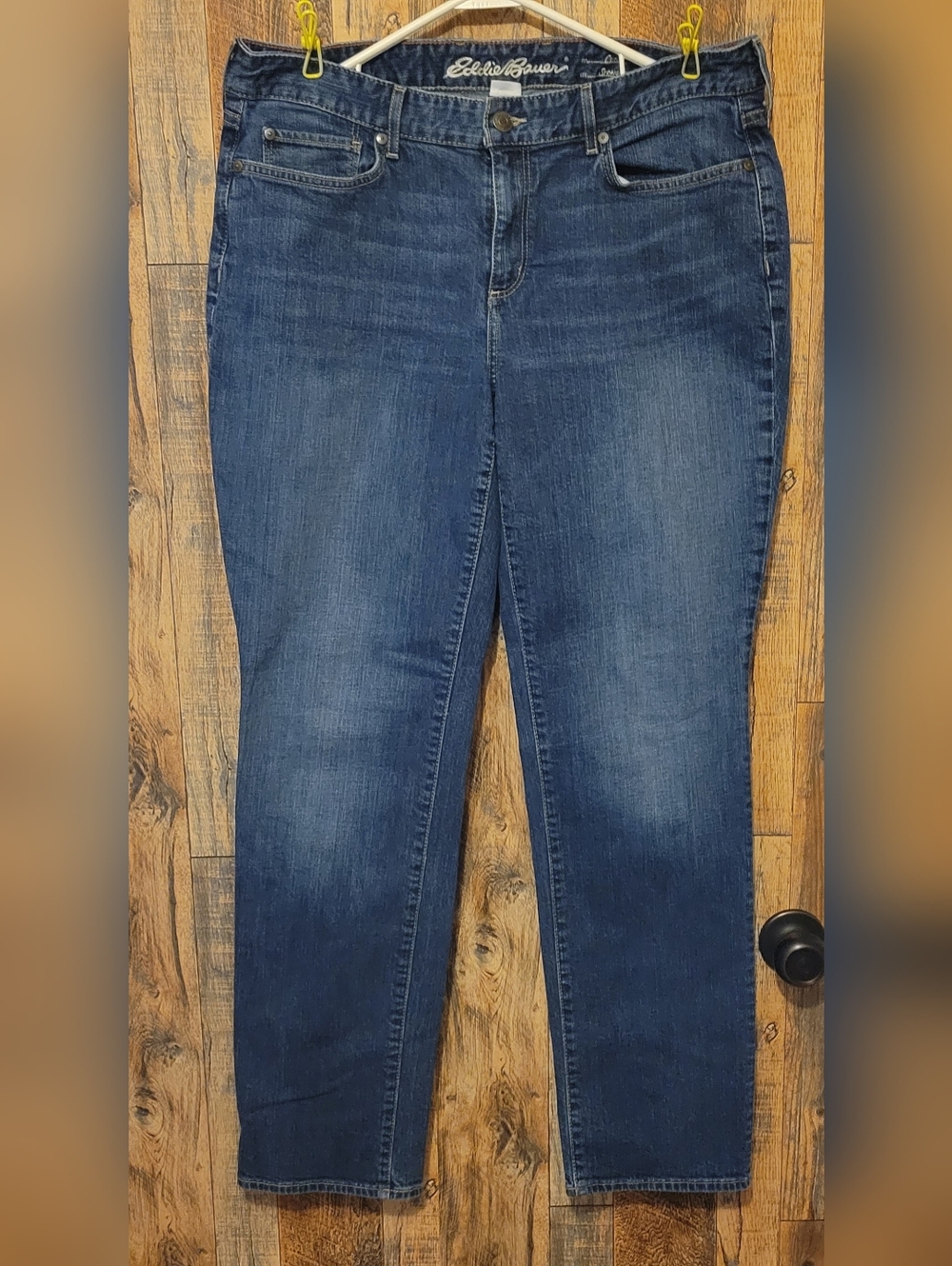 Eddie Bauer Women's Straight Leg Jeans in Dark Blue Wash